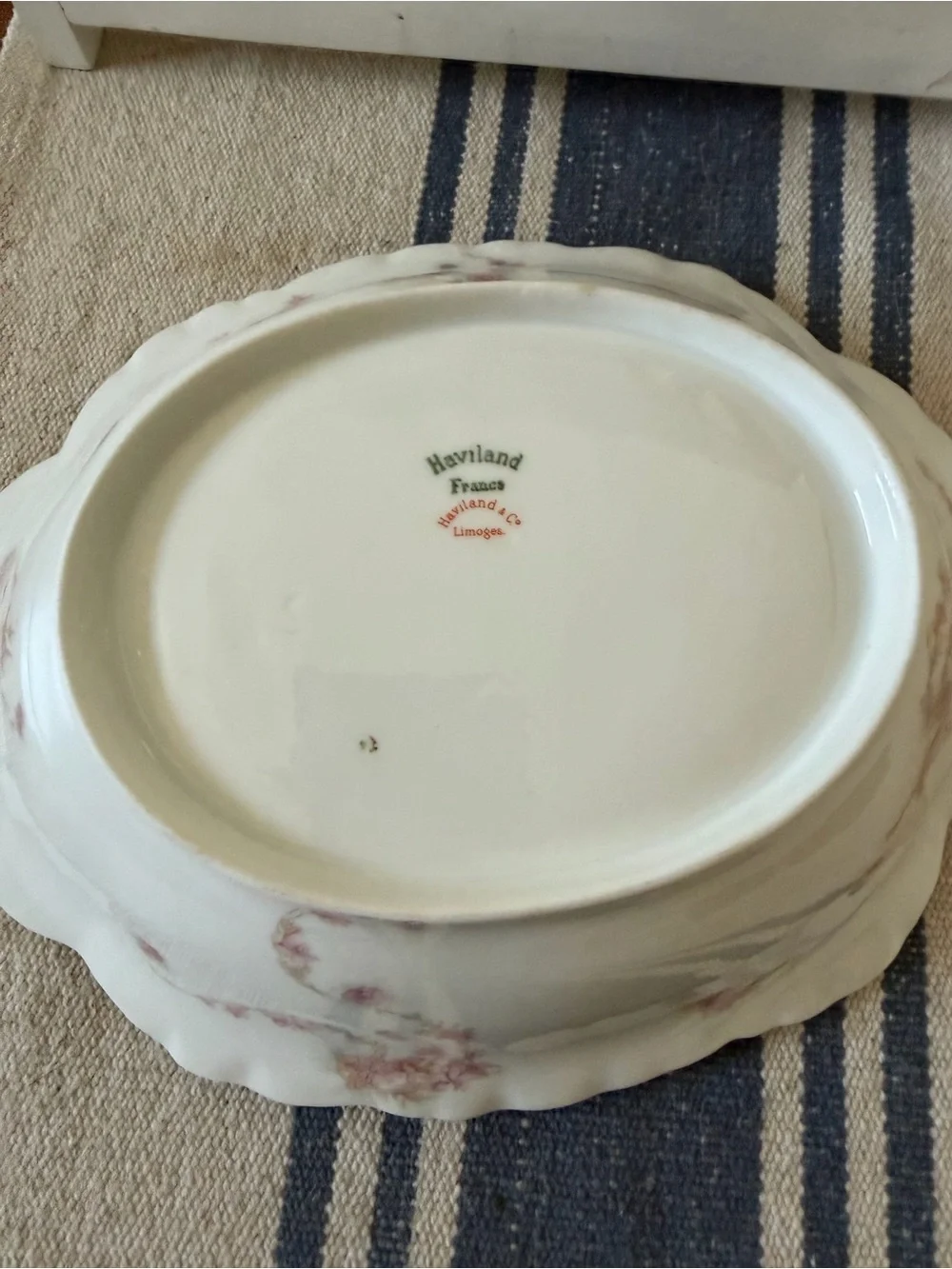 Haviland Limoges Porcelain Schleiger ?525 Pink Gold Floral Serving Bowl